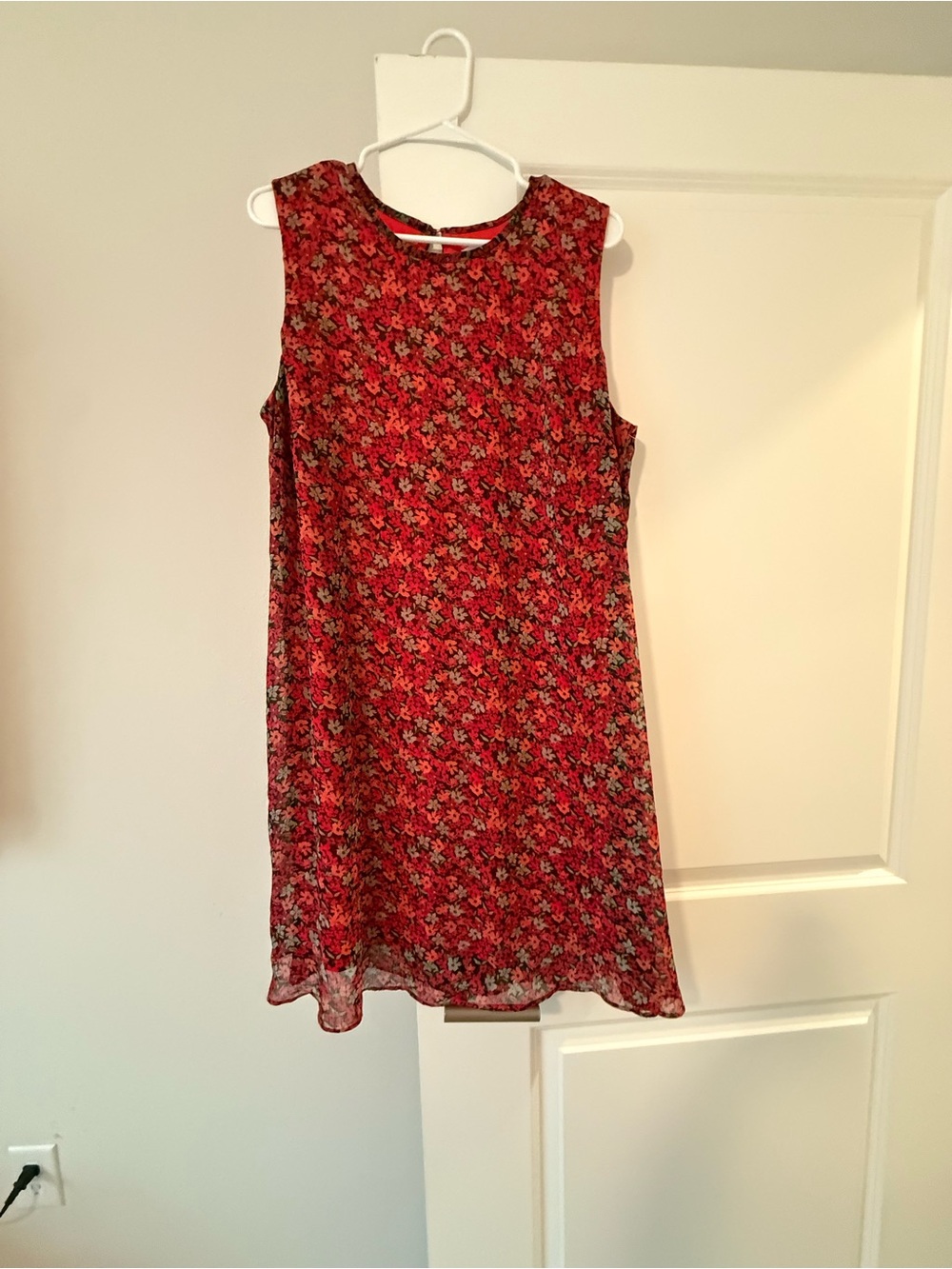 Calvin Klein Red Floral Sleeveless Mini Dress